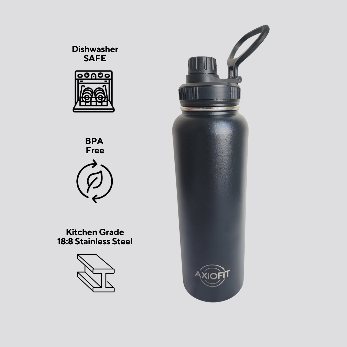 AXiOFiT Vacuum Insulated Sports Bottle – 40 Oz